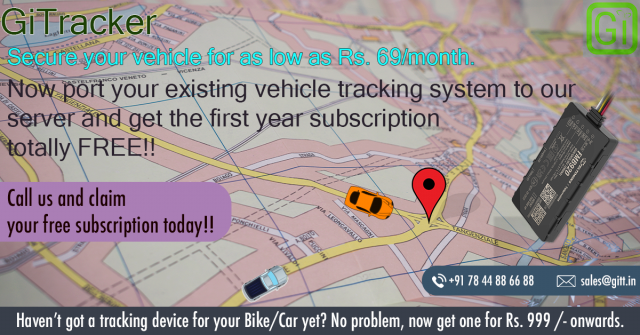 Now port your existing vehicle tracker to our server and the first year subscription is on us!
